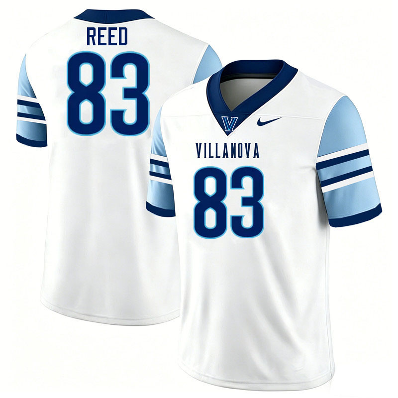 Villanova Wildcats #83 Braden Reed College Football Jerseys,Uniforms-White